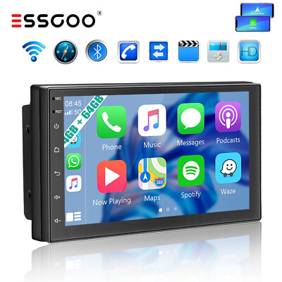 7'' 4+64GB Android13 Autoradio Double 2DIN Carplay mit GPS Navigation BT WiFi USB