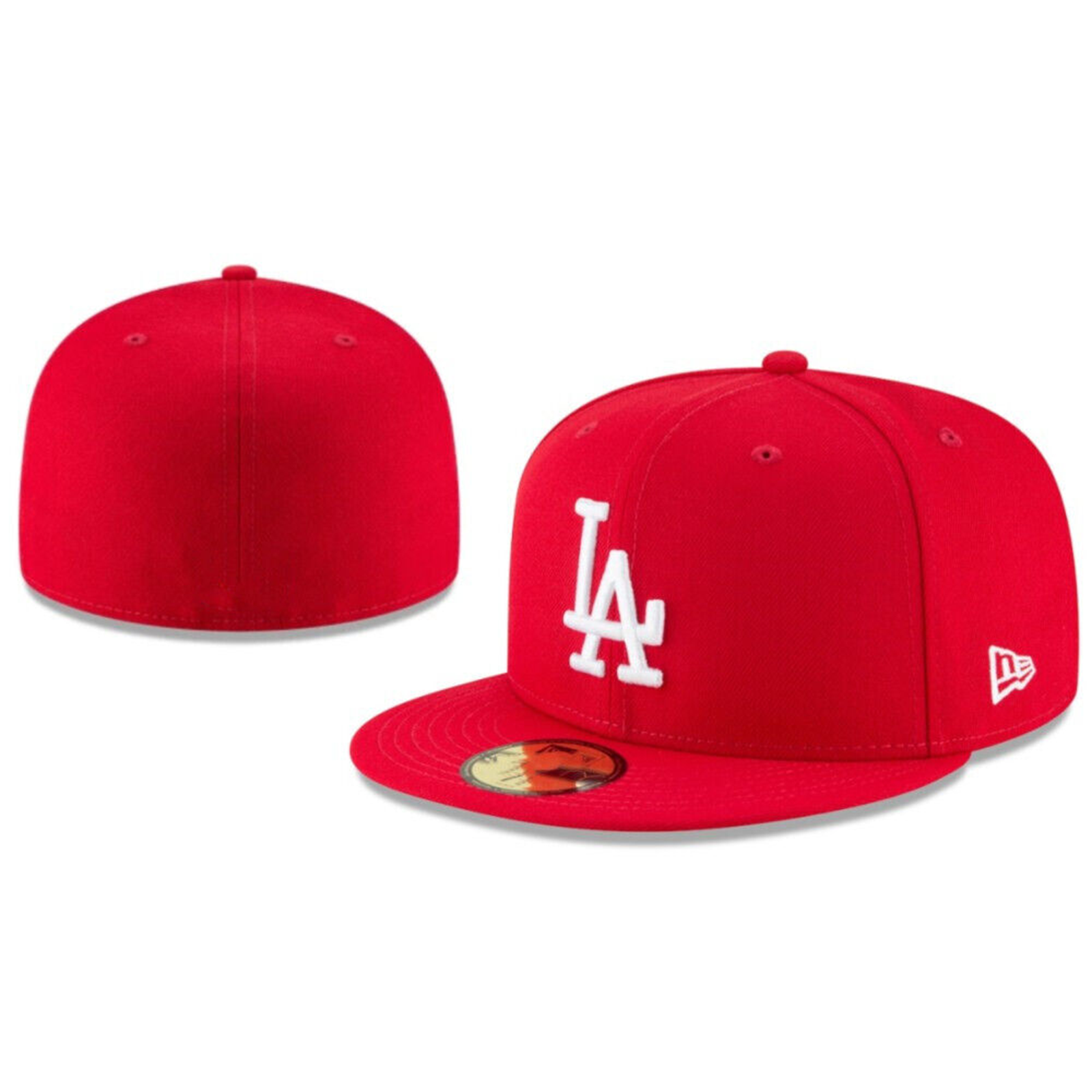NEW Mens Los Angeles LA Dodgers Baseball Cap Fitted Hat Multi Size Red