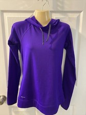 Nike Pro Hoodie Women s S Dri Fit Deep Purple Thumb Holes EUC Long Sleeve