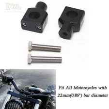 Black7/8 Handlebar Risers Bar Mount Clamp 22mm For Harley Honda Suzuki Universal