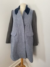 Carven Coat Paris Wool Alpaca Blend Herringbone Knit Coat Defect Sz Small 8-10