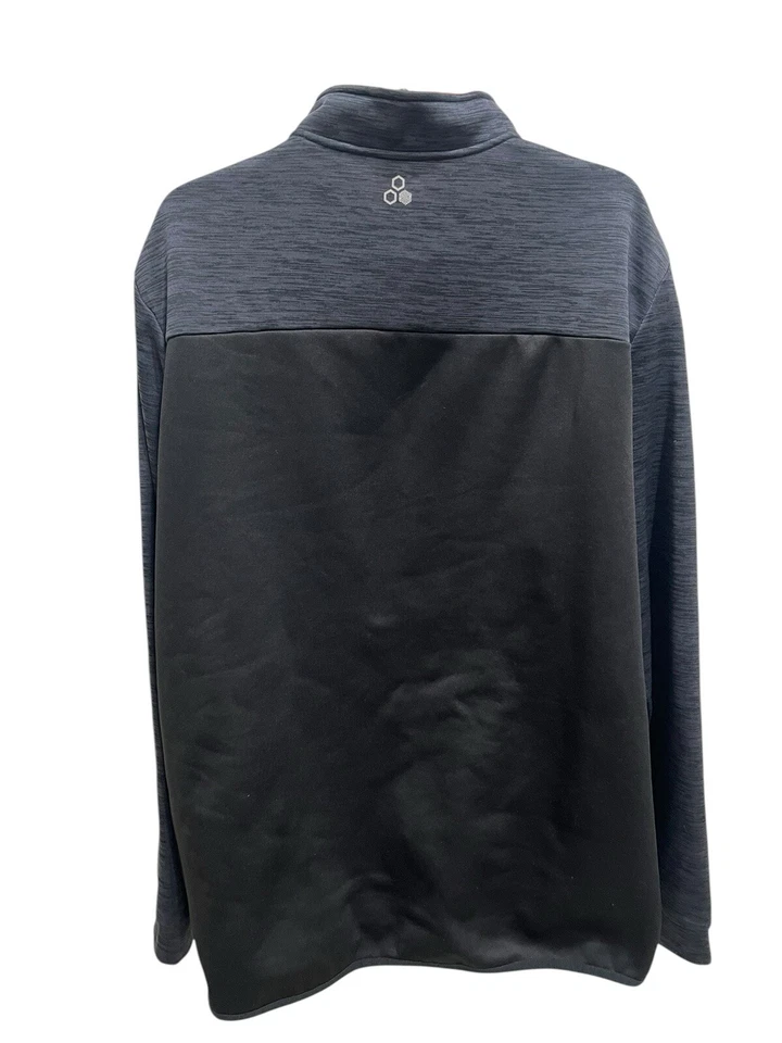 Chaqueta Pullover Ligera Tek Gear Para Hombres 3XLT 1/4 Cremallera Negra Brezo Foto 4 de 4