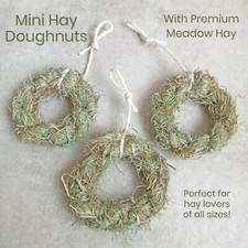 Meadow Hay Mini Ring Doughnuts Chew Toys Treats Gerbils Degus Boredom Breaker