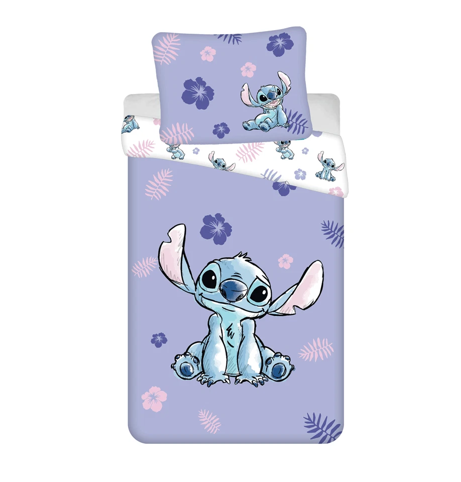 Disney Stitch Set Letto Singolo Copripiumino Federa 100% cotone Lilo e Stitch - Immagine 2 di 2
