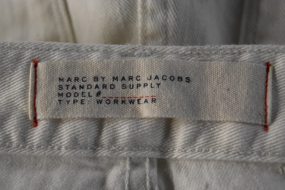 Pantalones Cortos Marc By Marc Jacobs Mujer Talla 26 Marfil Bordado Denim Informal Algodón Foto 4 de 4