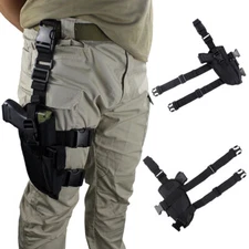 Tactical Drop Leg Pistol Gun Holster with Magazine Pouch Adjustable Thigh Holder