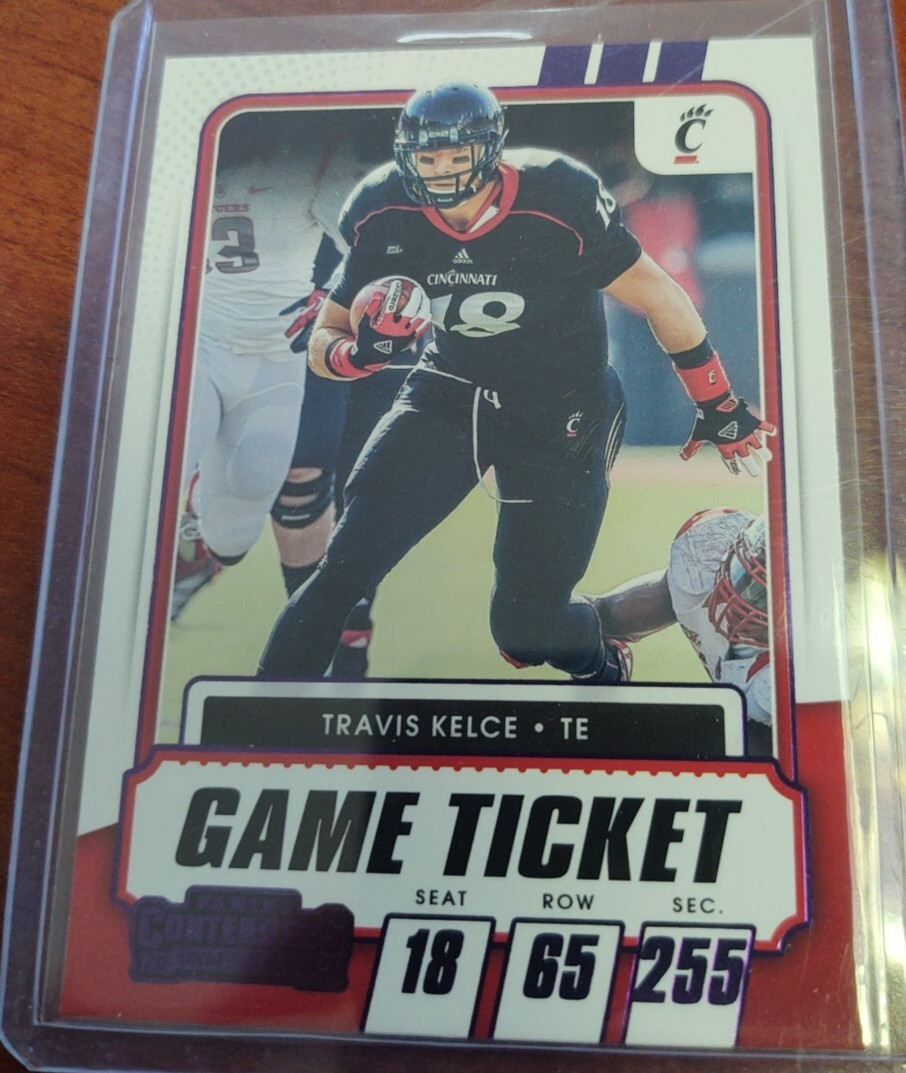 2021 Panini Contenders Draft Picks Football Purple Parallel #28 Travis Kelce