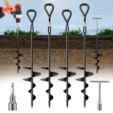 18" Long Ground Anchor Heavy Duty Earth Anchors  Ground Anchors Screw in Kit-HOT