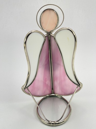 Vintage Handcrafted Stained Glass Angel Candle Holder Christmas Holiday Decor L1 - Picture 4 of 6