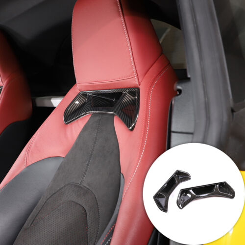ABS Fiber Car Seat Back Neck Rest Trim Decorate Cover Kit For GR Supra 19-2022 - Bild 2 von 9