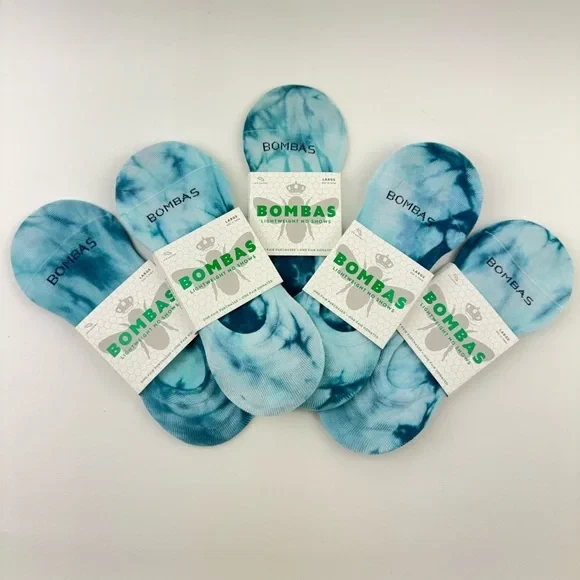 Bombas Women's Lightweight Tie Dye No Show Socks Size Large 5-Pack - Image 2 of 4