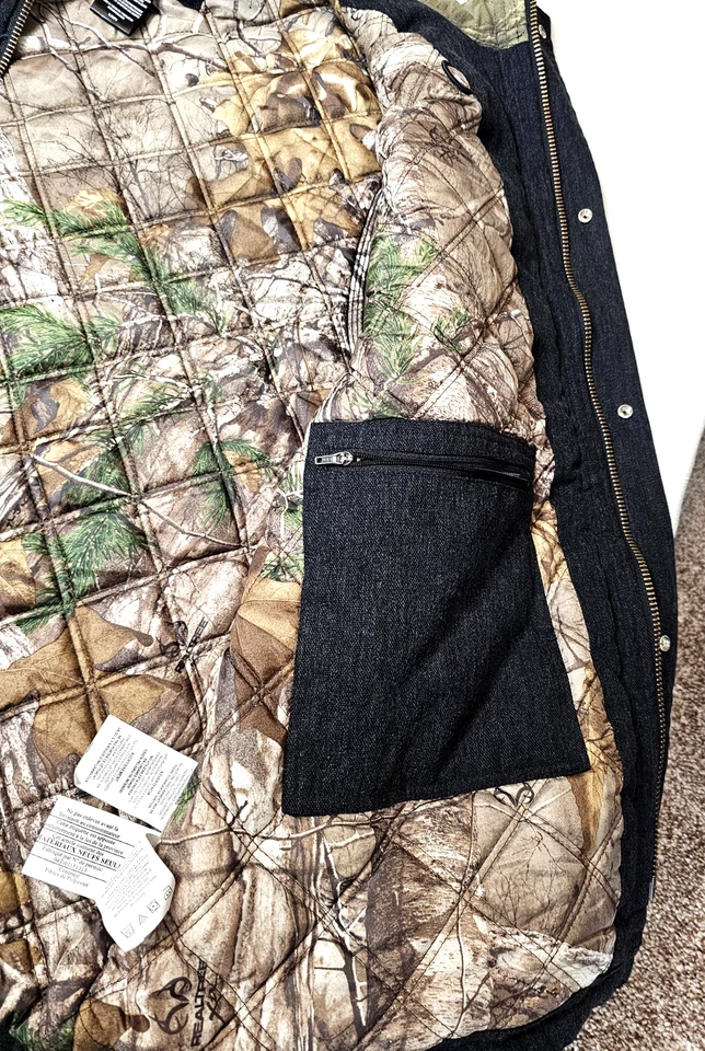 Walls Outdoor Goods Vest Size Extra Large XL Denim Quilted Camo Liner  - Image 4 of 4