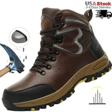 Waterproof Men's Outdoor Safety Work Boots Slip-Resistant Steel Toe work boots