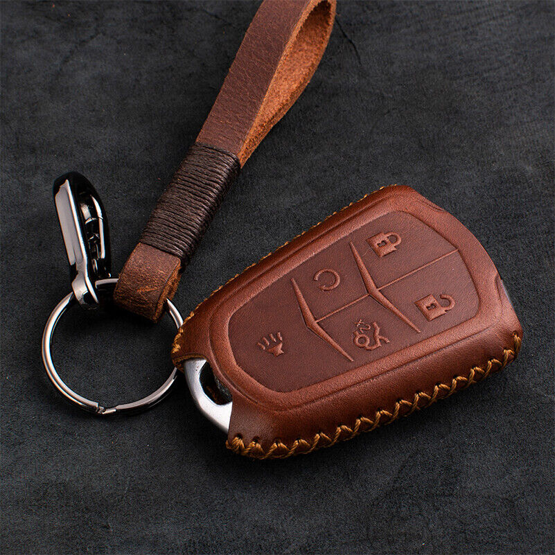Retro Leather Car Bargain Key Fob Case Cover Year-end annual account Cadillac VT6 AT XTS XT5 For