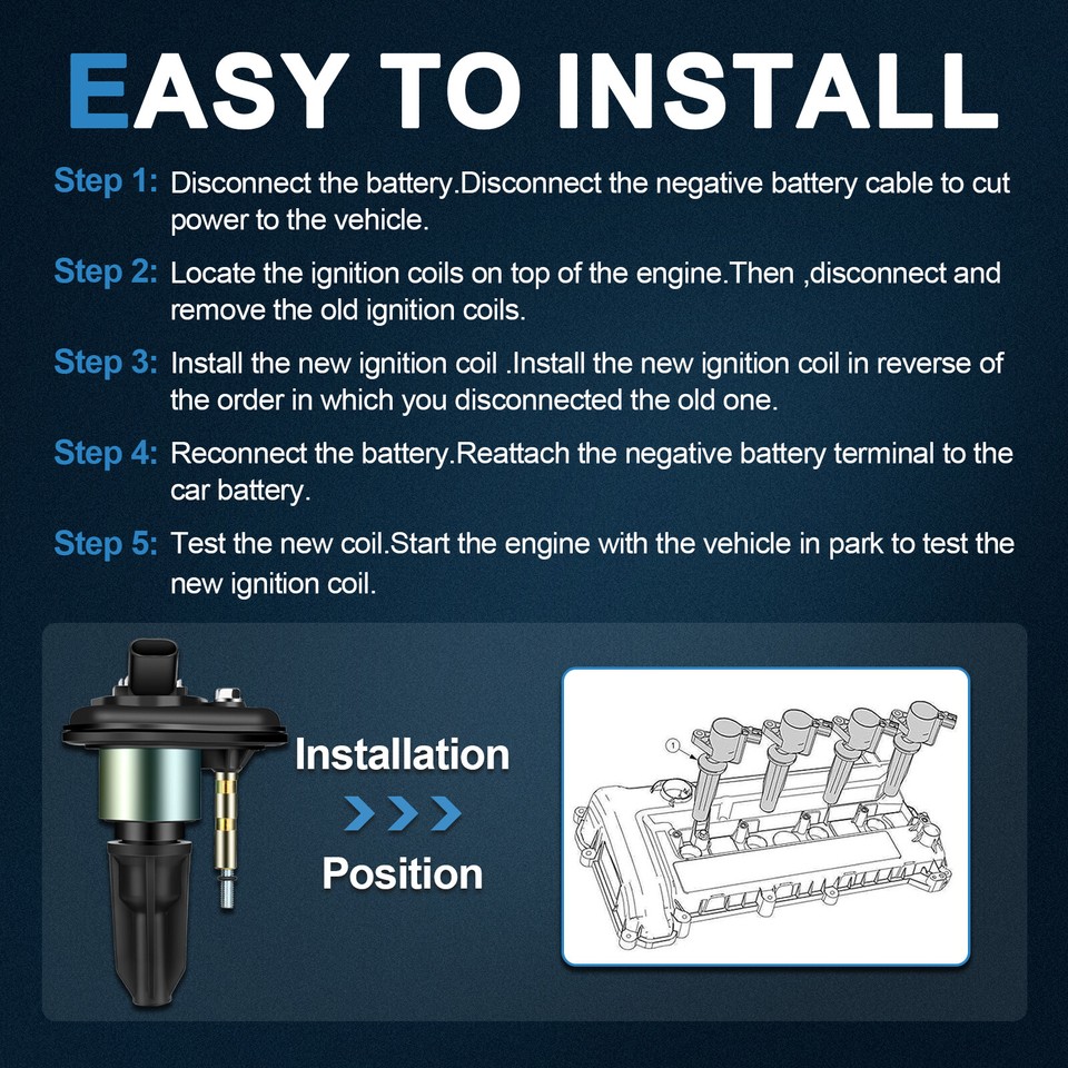2004 Chevy Trailblazer Coil Pack 6-Pack Ignition Coils For Chevy - Foto 11