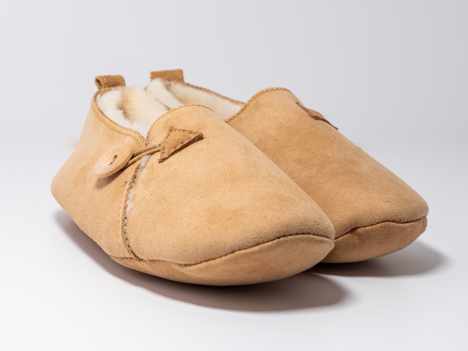 SAOLA Pantofole donna vera pelle di pecora beige 100% vera pelliccia fatte a mano SUOLA MORBIDA