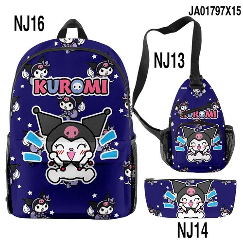 Kuromi Rucksack Brusttasche Student Schreibwaren Aufbewahrung Buchtasche Federmäppchen - Bild 13 von 44