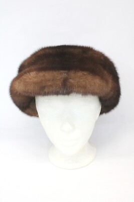 REFURBISHED NEW BROWN DEMI BUFF MINK FUR BASEBALL STYLE CAP HAT MEN MAN SIZE ALL