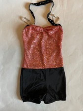 DANSCO SEQUIN ONE PIECE DANCE COSTUME TAP JAZZ SIZE CHILDS MEDIUM