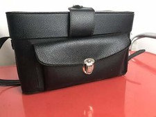 Vintage 1950s Black Camera Bag Goth Grunge Purse Retro Camera Case Mid Mod Case