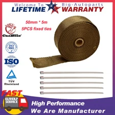 Titanium Muffler Exhaust Pipe Insulation Thermal Heat Wrap Motorcycle Header 5M