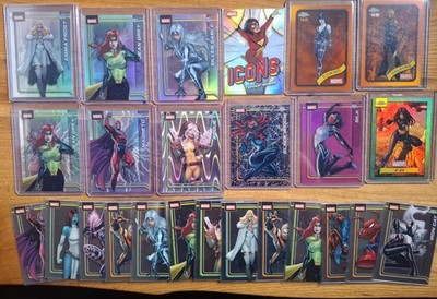 Topps Chrome Marvel Lot /25, refractor, Black Widow, X-23, Rouge, Mystique