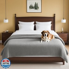 H.VERSAILTEX Plush Chenille Couch Cover for Dogs Pets Blanket for Bed Anti-Sl