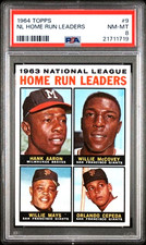 1964 Topps #9 NL HR LEADERS HOF Aaron/McCovey/Mays/Cepeda PSA 8 NM-MT HIGH END!