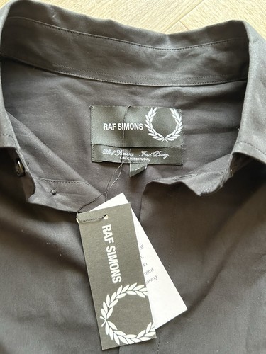 Fred Perry Raf Simons Oversized Patch Textile Black Button Up Shirt - Small BNWT - Picture 4 of 9