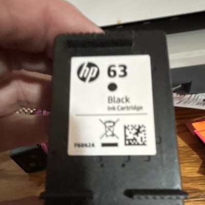 HP 63 Genuine Original Black Inkjet Ink Cartridge, MPN F6U62A