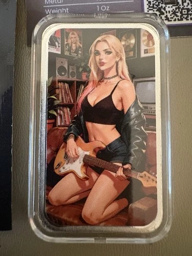 Bullion Baddies Roxy Rebel 1 oz .999 Silver Bar with Certificate of Authenticity