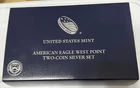 2013 W REVERSE PROOF & ENHANCED SILVER EAGLE 2 COIN WEST POINT SET WITH BOX/COA