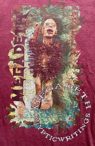 Megadeth Cryptic Writings Vintage Official Original World To 1990s vintage concert t-shirt, vintage, single stitch, B+ condition