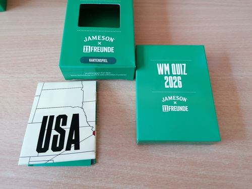 JAMESON WM QUIZ 2026 JAMESON X 11 FREUNDE KARTENSPIEL NIEGELNAGEL NEU OVP - Bild 4 von 10