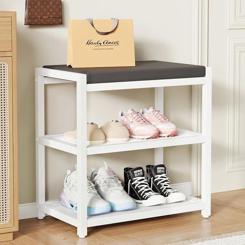 Banco de sapatos confortável com almofada rack de armazenamento organizador elegante entrada novo - Imagem 2 de 4