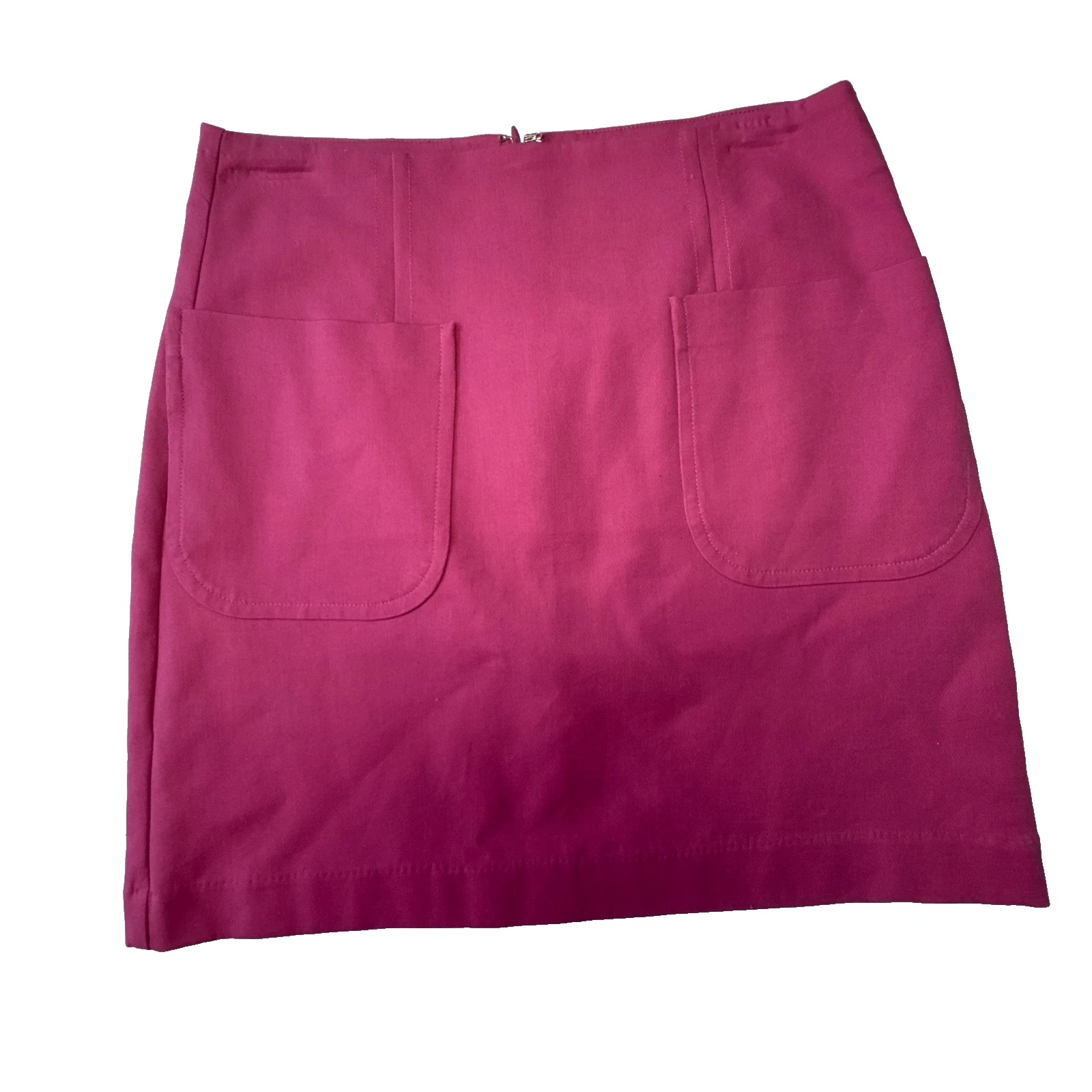 LOFT Outlet Pink Mini Skirt Petite 2 NWT Pocket Front Zip Back