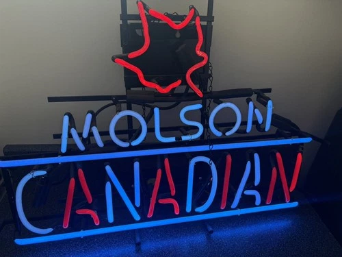 Molson Canadian Beer Neon Sign Vintage Working Window Advertisement Man Cave