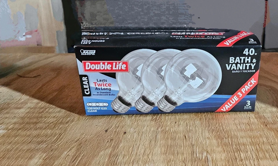 Feit ELECTRIC 40-Watt G25 120v Light 3 bulbs for Bath & vanity 40G25/CL/3 3-Pack - Image 2 of 3