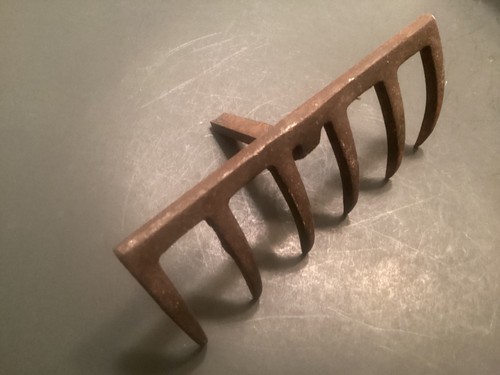 Vintage 6 Tine Garden Rake Cultivator Claw Head No Handle Unmarked