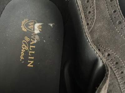Wallin & Bros. Mens Charcoal Gray Suede Oxfords SZ 14/Excellent WALLIN & BROS Tan Brown Men main image 4