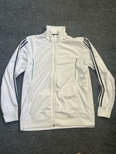 Adidas Climalite Men s Full Zip Jacket, White, 100 Polyester, Large