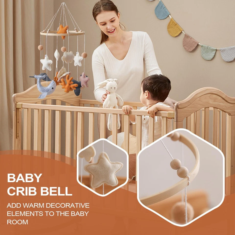 Ocean Baby Cuna Móvil Bajo el Mar Vivero Fieltro Animales Marinos Náutica Costera Foto 3 de 4