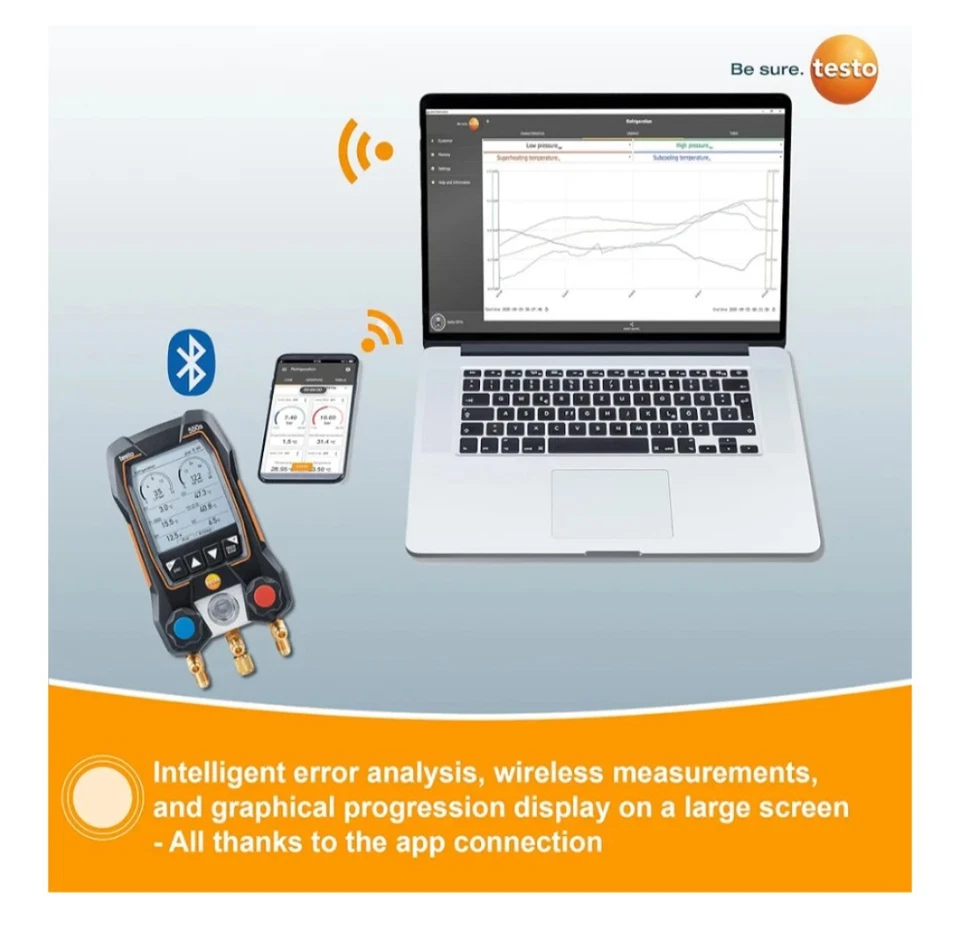 Juego de colectores, manómetros y mangueras Testo 550 - negro (0563 1550) Foto 4 de 4