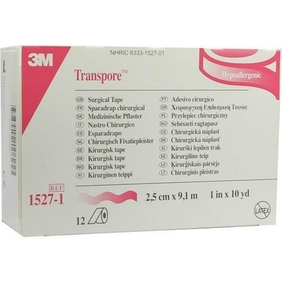 2x TRANSPORE 2,5 cmx9,1 m Pflaster 12 ST