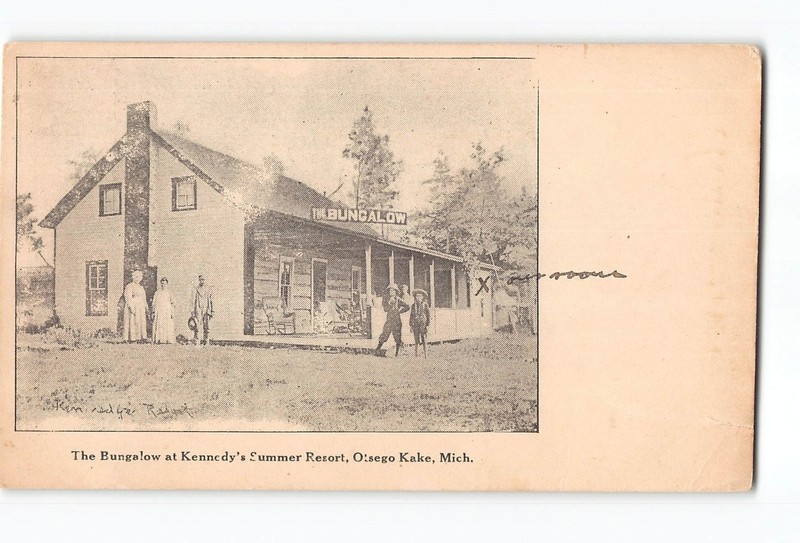 Otsego Lake Michigan MI Postcard 1910 Bungalow At Kennedy's Summer Resort