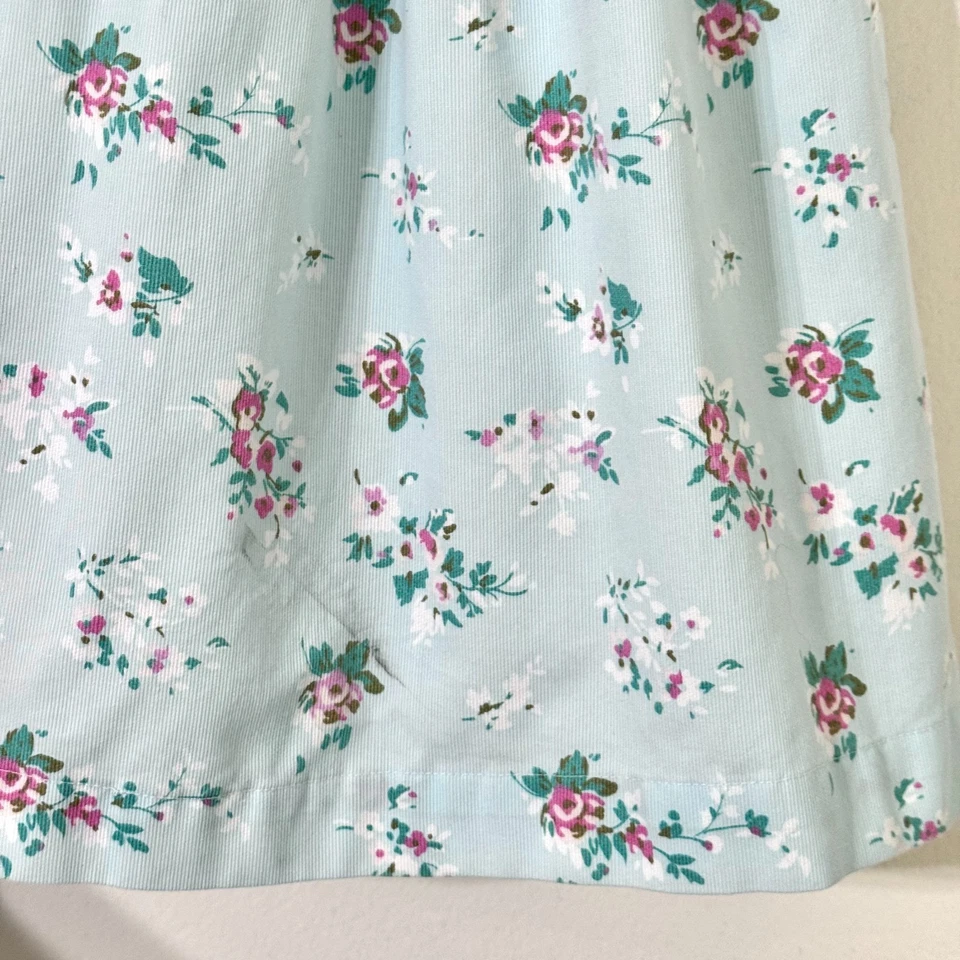 Laura Ashley Girls Sz6 Floral Corduroy Sleeveless Dress Smocked Peter Pan Collar - Image 4 of 4