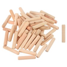 500Pcs 1/3" x 1-4/7" Wooden Dowel Pins, Furniture Woodwork Grooved Fluted Pin