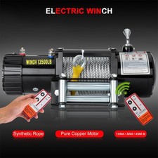 ELECTRIC WINCH 13500/4500/3000LB 12v STEEL ROPE BLACK WIRELESS RECOVERY 4x4 UK