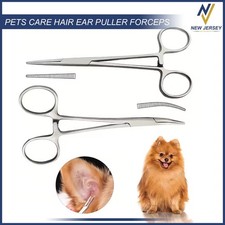 Dog Ear Hair Puller Pet Grooming Hemostats Veterinary Forceps Straight Curved