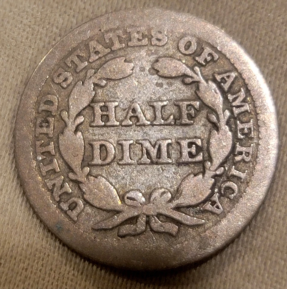 SB1-B18: 1853 Seated Liberty Half Dime w/ Arrows – 90% Silver – Circulated Type - Image 2 of 2